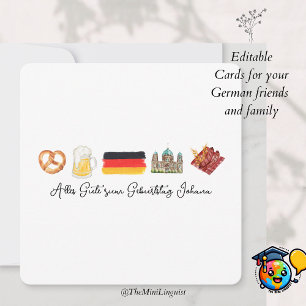 German Happy Birthday Card,Alles Gute zum Geburtst Holiday Card
