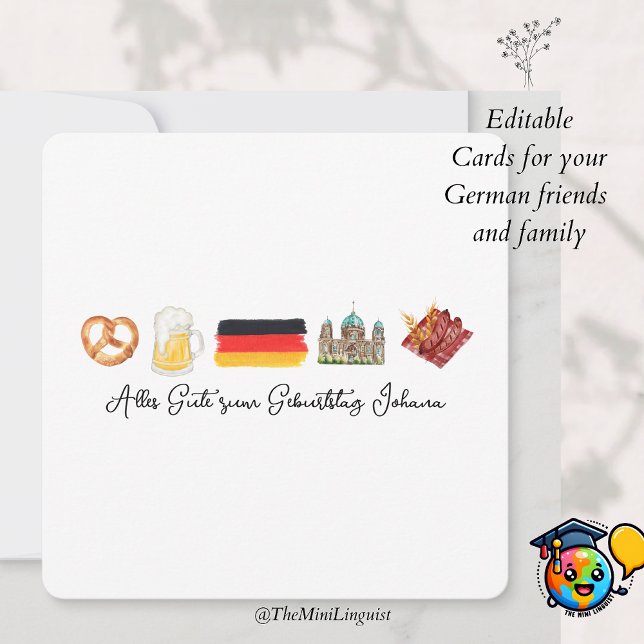 German Happy Birthday Card,Alles Gute zum Geburtst Holiday Card (Creator Uploaded)