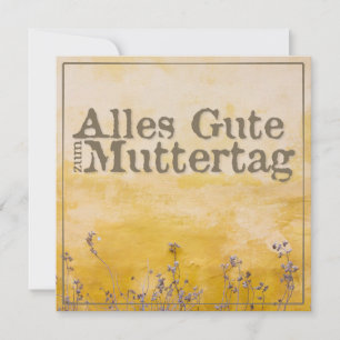German Happy Mother’s Day on Vintage Flower Meadow Card