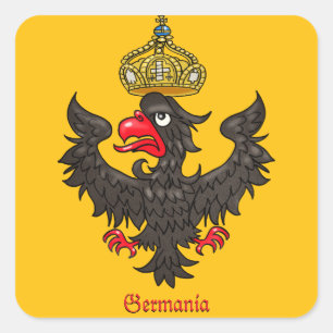 German Heraldic Eagle Square Sticker