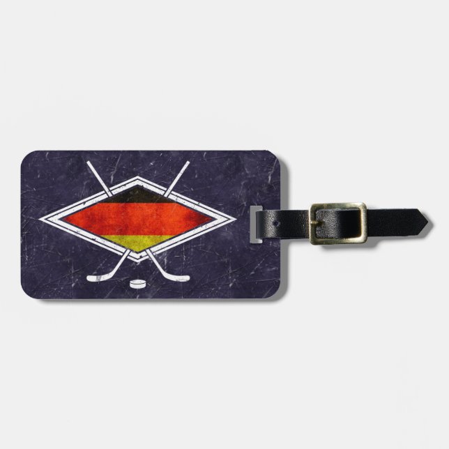 German Hockey Flag Custom Luggage Tag (Front Horizontal)