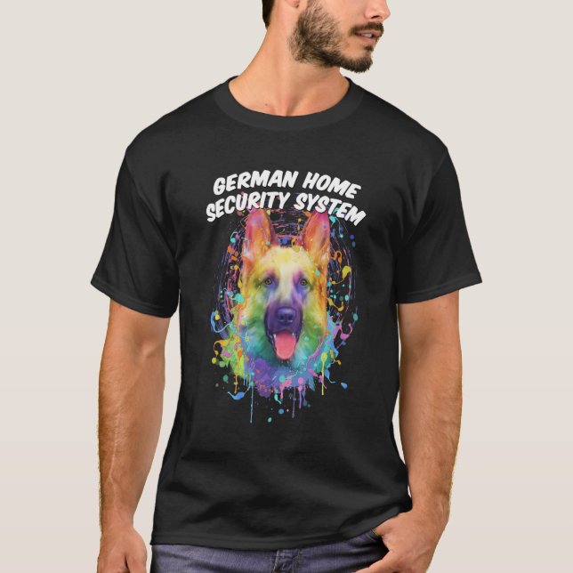German Home Security System German Shepherd Shepar T-Shirt (Front)
