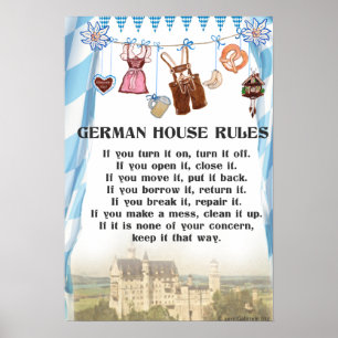 German House Rules Poster