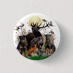 German Hunting Terrier (Jagdterrier)  3 Cm Round Badge