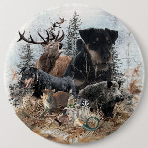 German Hunting Terrier (Jagdterrier)   6 Cm Round Badge