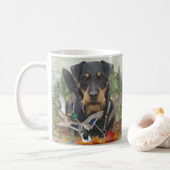 German Hunting Terrier (Jagdterrier)  Coffee Mug (With Donut)