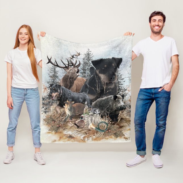 German Hunting Terrier (Jagdterrier)    Fleece Blanket (In Situ)