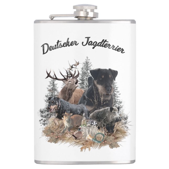 German Hunting Terrier (Jagdterrier)     Hip Flask (Front)