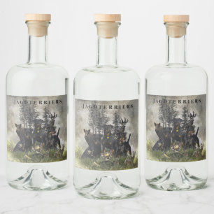German Hunting Terrier (Jagdterrier) Liquor Bottle Label