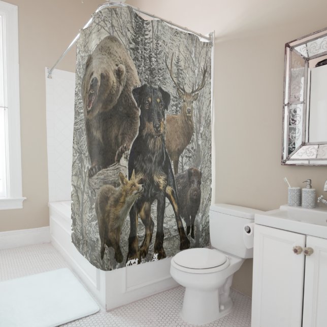German Hunting Terrier, Jagdterrier Shower Curtain (In Situ)