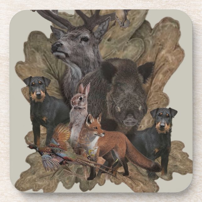 German Hunting Terrier (Jagdterrier) Tapestry Post Coaster (Front)
