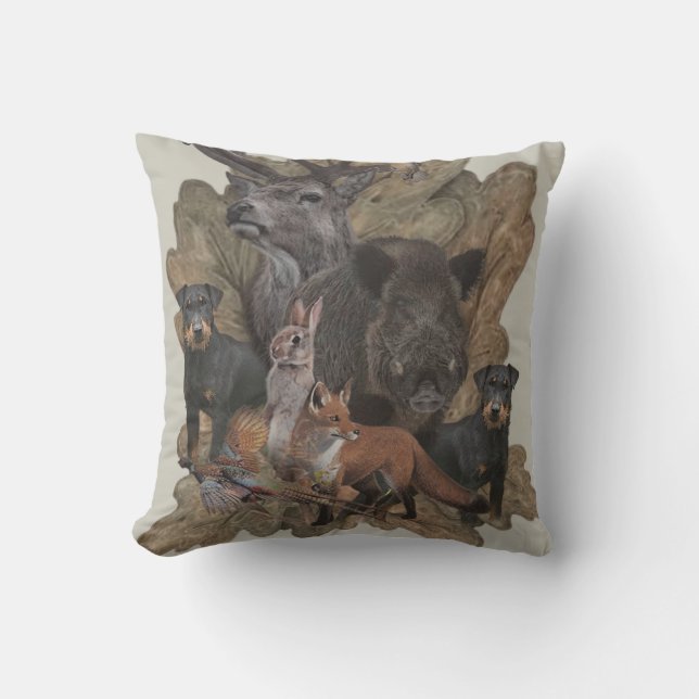 German Hunting Terrier (Jagdterrier) Tapestry Post Cushion (Front)
