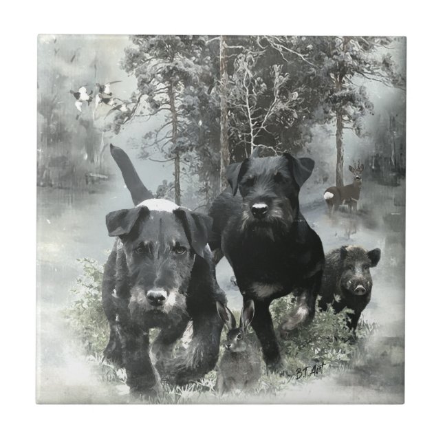 German Hunting Terrier, The Jagdterrier , Art  Tile (Front)