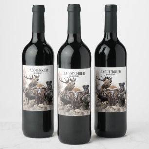 German Hunting Terrier Wine Label