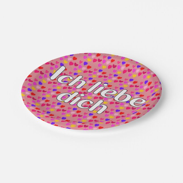 German - I love you Paper Plate (Angled)