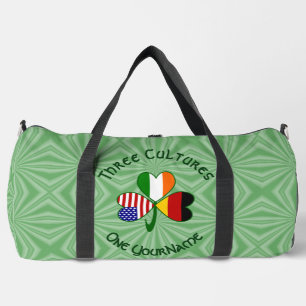 German Irish American Flags Shamrock Personalised Duffle Bag