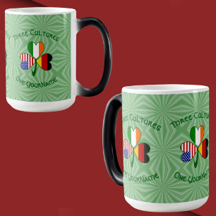German Irish American Shamrock Personalised Magic Mug