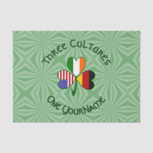 German Irish American Shamrock Personalised Tissue Paper