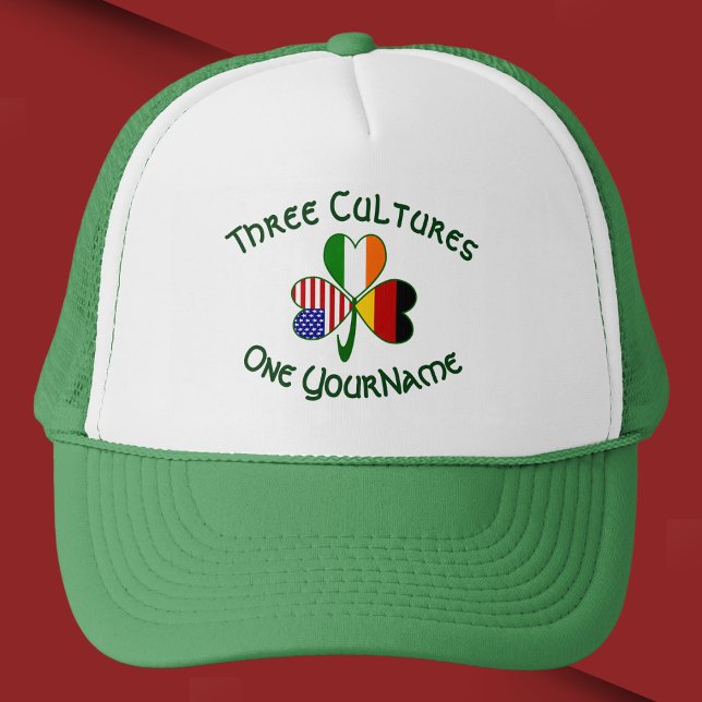 German Irish American Shamrock Personalised  Trucker Hat (Creator Uploaded)