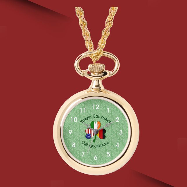 German Irish American Shamrock Personalised Watch (Creator Uploaded)
