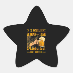 German Irish Oktoberfest Beer Drinker Beer Lover Star Sticker