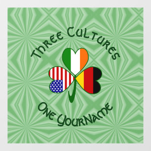 German Irish USA Flags Shamrock Personalised