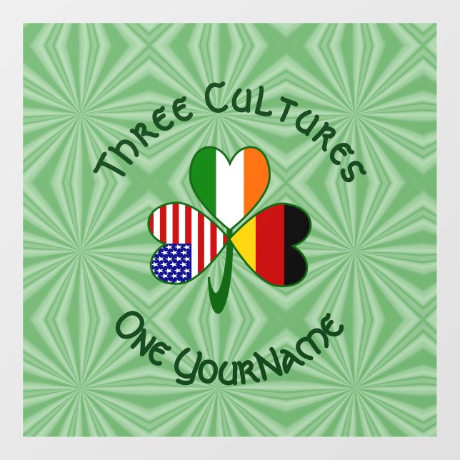 German Irish USA Flags Shamrock Personalised  (Sheet)