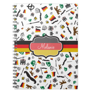 German items with Flag of Germany Spiral Notebook