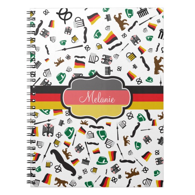 German items with Flag of Germany Spiral Notebook (Front)
