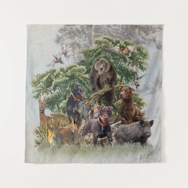 German Jagdterrier , Always ready to hunt Tapestry (Front)