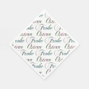 German Language Happy Easter Frohe Ostern Napkins