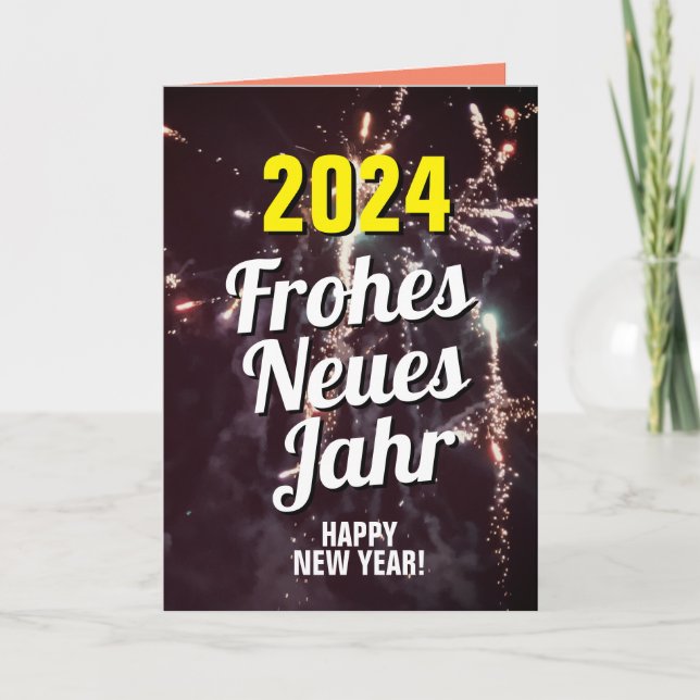 German Language | Happy New Year 2024 Download Holiday Card (Front)