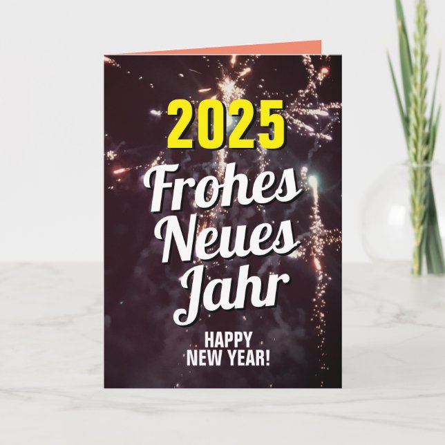 German Language | Happy New Year 2025 Download Holiday Card (Front)