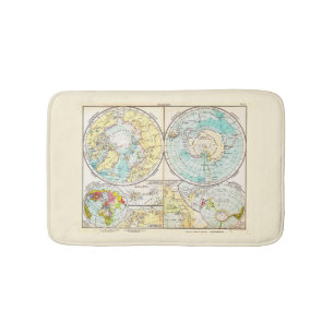 German-Language Polar Map Bath Mat