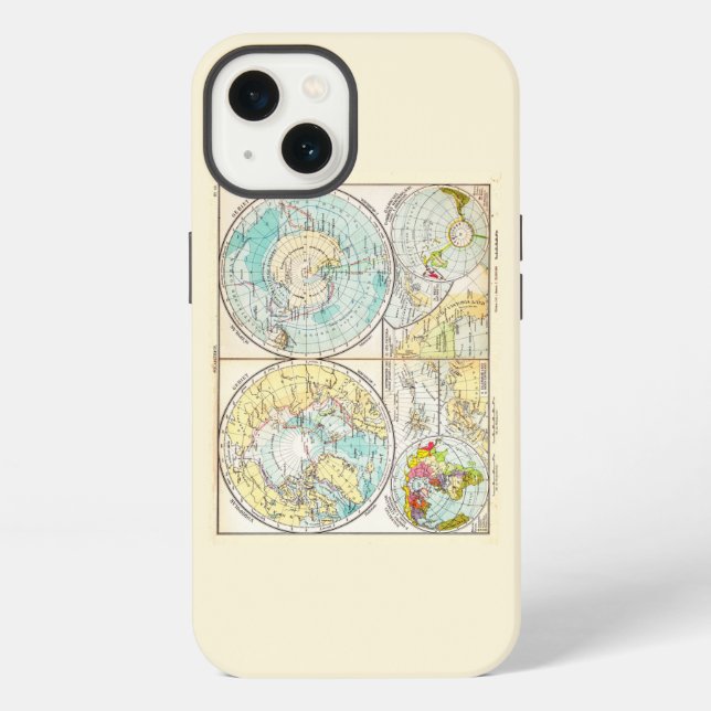 German-Language Polar Map Case-Mate iPhone Case (Back)