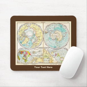 German-Language Polar Map Mouse Pad