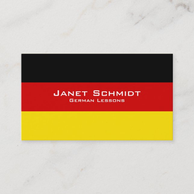 German Lessons / German Teacher With German Flag Business Card (Front)