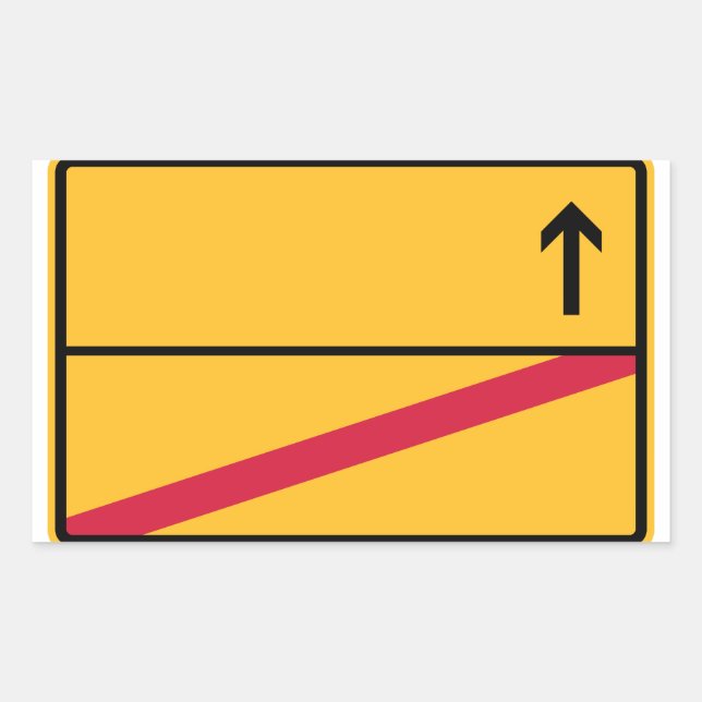 German local sign, local exit rectangular sticker (Front)