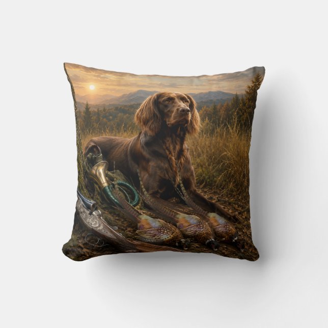 German Longhaired Pointer Hunting Companion Cushion (Front)