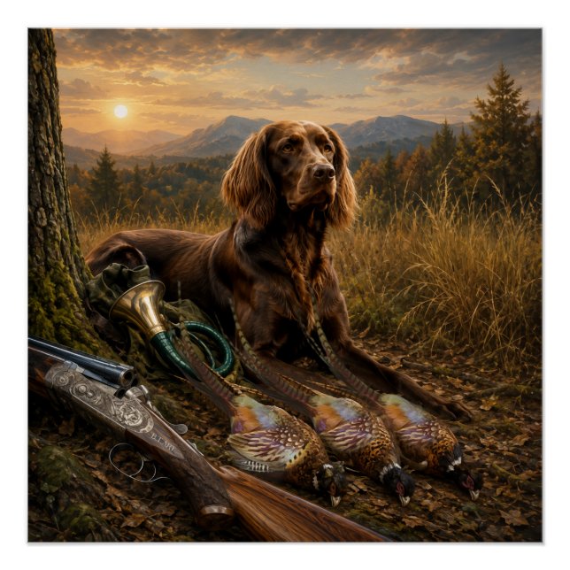 German Longhaired Pointer Hunting Companion Poster (Front)