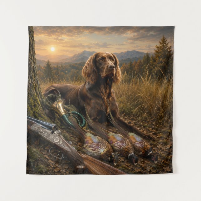 German Longhaired Pointer Hunting Companion Tapestry (Front)