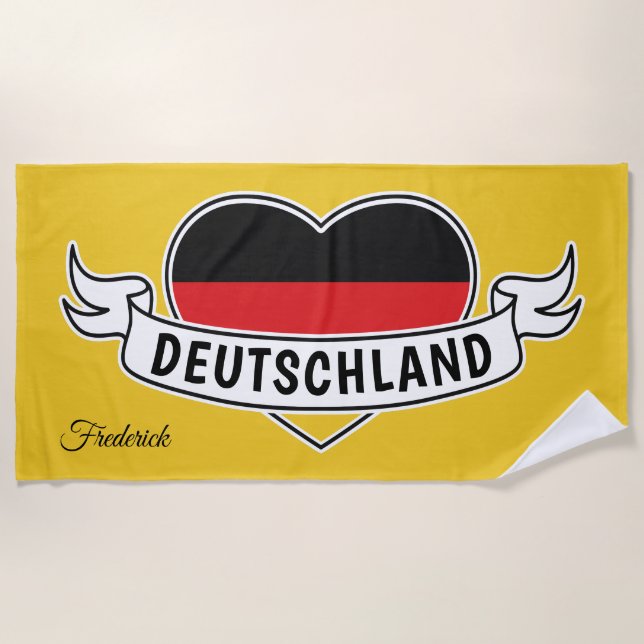 German Love custom monogram beach towel (Front)