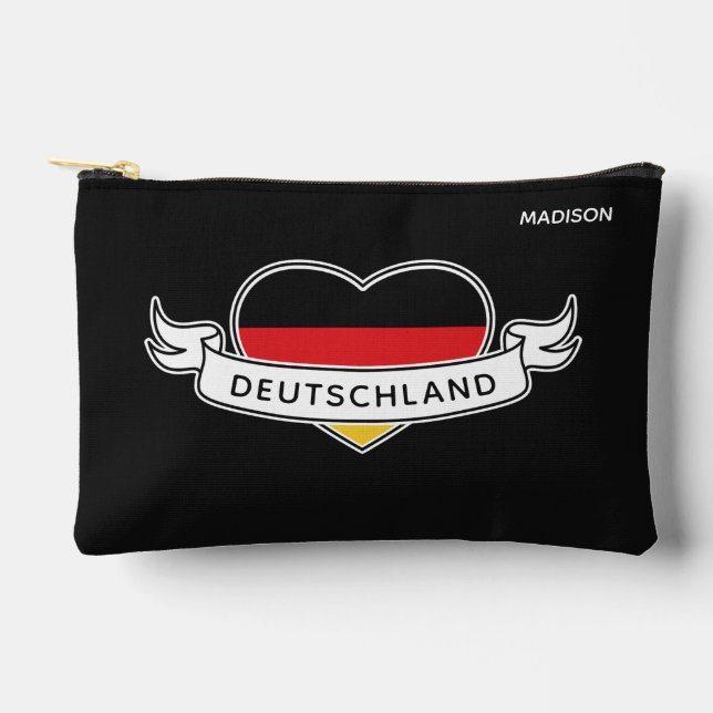 German Love custom name & text Accessory Pouch (Front)