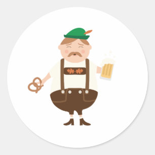 German Man Classic Round Sticker