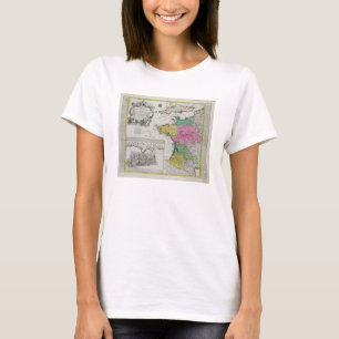 German Map showing English naval attacks on French T-Shirt