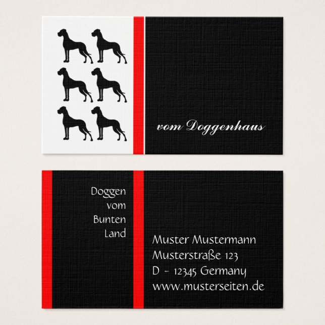 German Mastiff / Great Dane Silhouette (Front & Back)