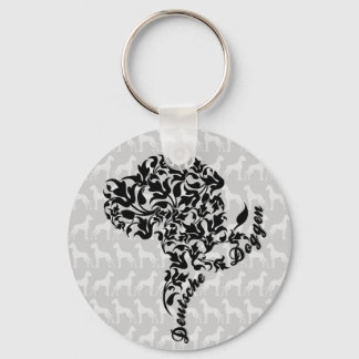German Mastiff Portrait made of leafs  Key Ring