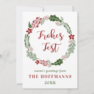 German Merry Christmas, Custom Holiday Card