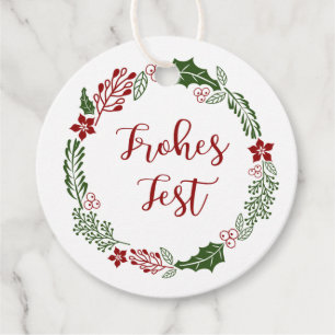 German Merry Christmas, Frohes Fest, Custom Favour Tags