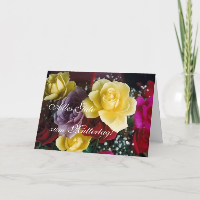 German: Muttertag Mother's day roses Card (Front)